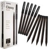 ZOFAX Classy 10 x 0.7mm Fine Biros BLACK Stick Ballpoint