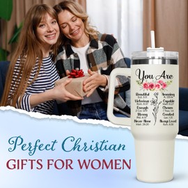 GOOLERY Christian Birthday Gift for Women - Religious Inspirational Friendship 40Oz Tumbler With Handle