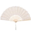 BABEYOND Cotton Lace Folding Handheld Fan Embroidered Bridal Hand Fan