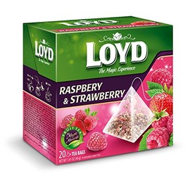 Loyd Fruit Tea Raspberry & Strawberry Flavored, 20 teabags (Pack of 2)