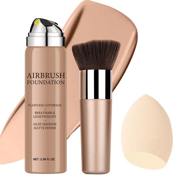 Airbrush Foundation Makeup Spray, Long Lasting Waterproof Full Coverage Foundation