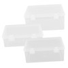 Kisangel 3pcs Transparent Card Storage Box Multi Purpose Organizer for