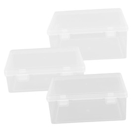 Kisangel 3pcs Transparent Card Storage Box Multi Purpose Organizer for Game Cards Sundries Design for Easy Viewing for Home Office School