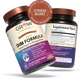 Grow Vitamin DIM Max, DIM Supplement for Men to Support Hormone Balance, 400mg BY GROW