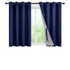 DWCN 100% Blackout Curtains 45 Inches Long with Black Liner,