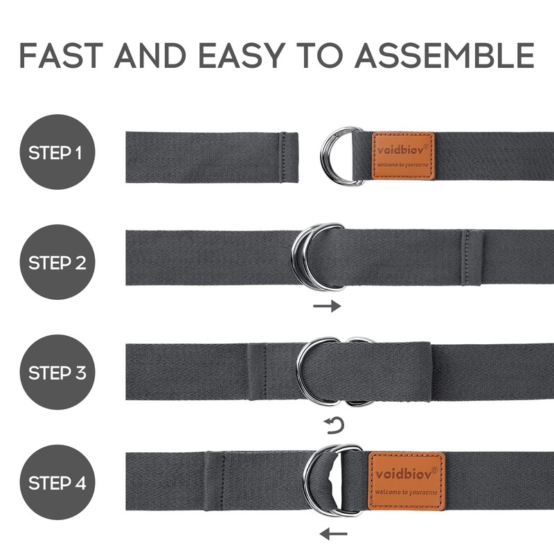 voidbiov D-Ring Buckle Yoga Strap, Durable Cotton Adjustable Belt, Perfect