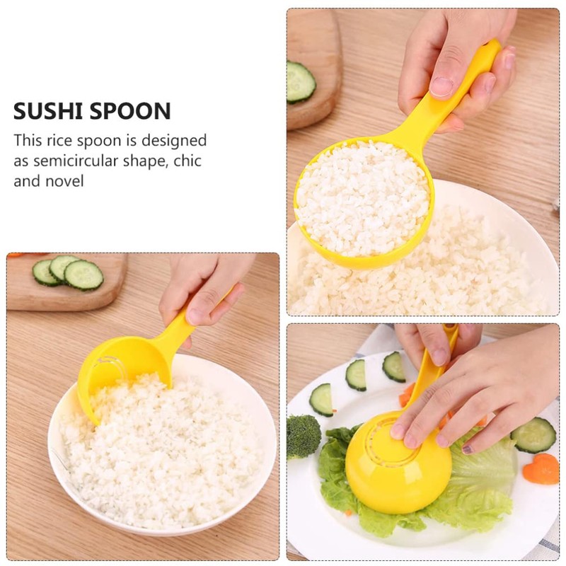 DOITOOL Round Rice Paddle Non Stick: 4pcs Rice Spoon Sushi