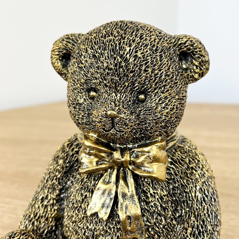 Alfie Francis 13.5cm Tall Gold Cute Teddy Bear Ornament Figurine
