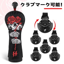 Golf Club Head Cover, Golf Headcover, Fairway Wood Cover, Hybrid Utility Cover, Rose Golf Club Head Cover, Red Rose Golf Cover, Premium Leather Style, Golf Gift