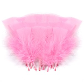 Soarer Light Pink Turkey Feathers - 300pcs 3-5inch Feathers for Kindergarten DIY Crafts,Wedding Home Party Decorations,Dream Catcher Supplies(Light Pink)