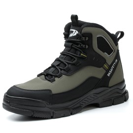 BOKRYE Winter Safety Boots Work Shoes Men Safety Shoes Women S3 Lightweight Work & Work Shoes Waterproof Steel Cap Shoes, Green