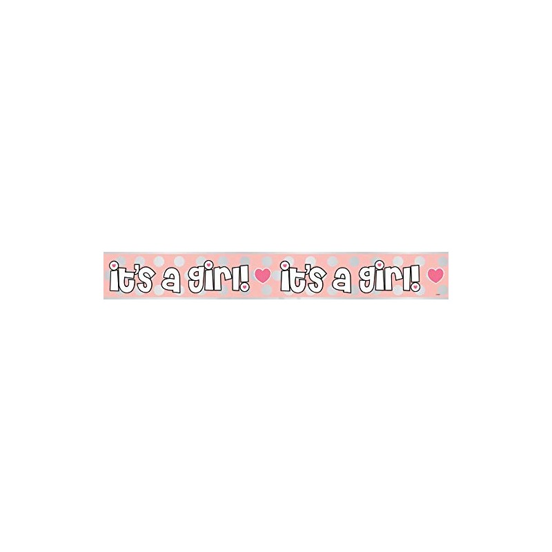 Unique 92190LF Girl Baby Shower Foil Banner | Pink |
