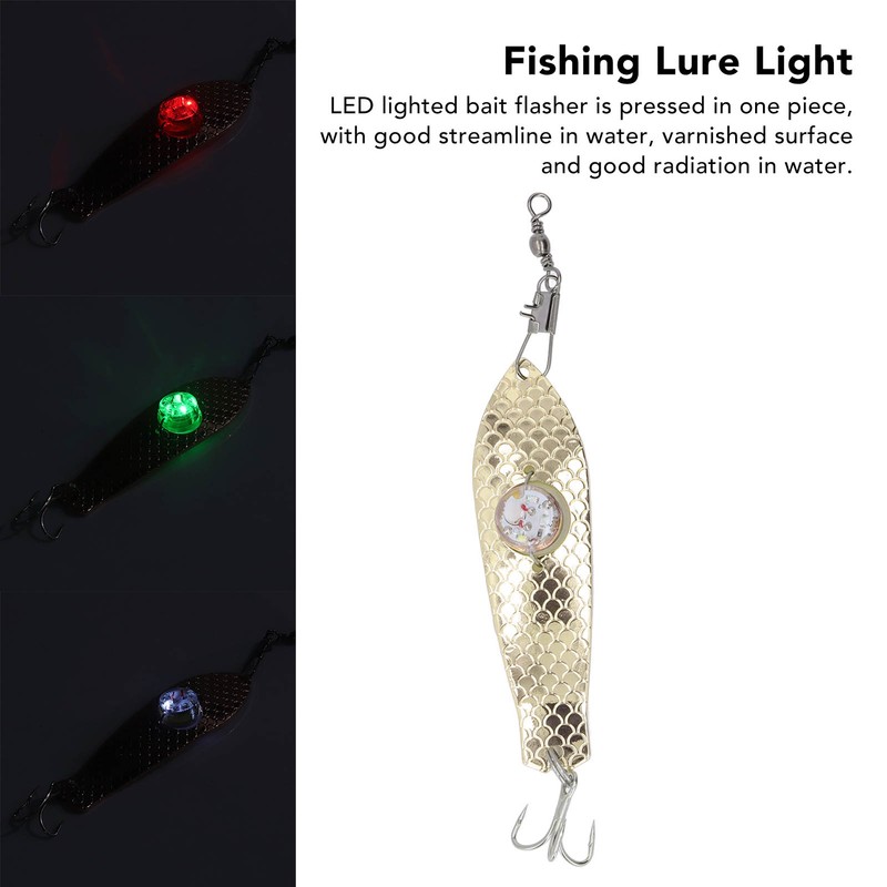 5PCS LED Fishing Lure Light Rustproof Stainless Steel LED Lighted