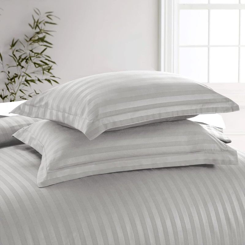 Hafaa Single Duvet Cover Set Hotel Quality Stripes Satin Bedding