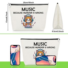 Music Gifts for Women Makeup Bag Teacher Appreciation Gifts for Music Lover Funny Humor Novelty Sarcasm Musical Cosmetic Bag for Musician Coworker Best Friend Musical Birthday Present Travel Pouch