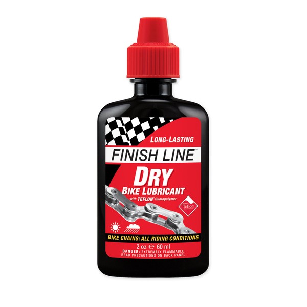 Finish Line DRY Teflon Bicycle Chain Lube 2oz Drip Squeeze Bottle , Black
