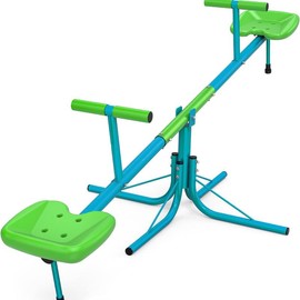 Playground Seesaw, 360¬∞ Rotating Steel Garden Seesaw Outdoor, Durable Playground Equipment:_4-Way Seesaw 