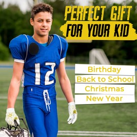 HANDLANDY Youth Football Gloves, Kids Sticky Receiver Glove,Best Gift for Boys,Girls (White Golden, Kids X-Small)