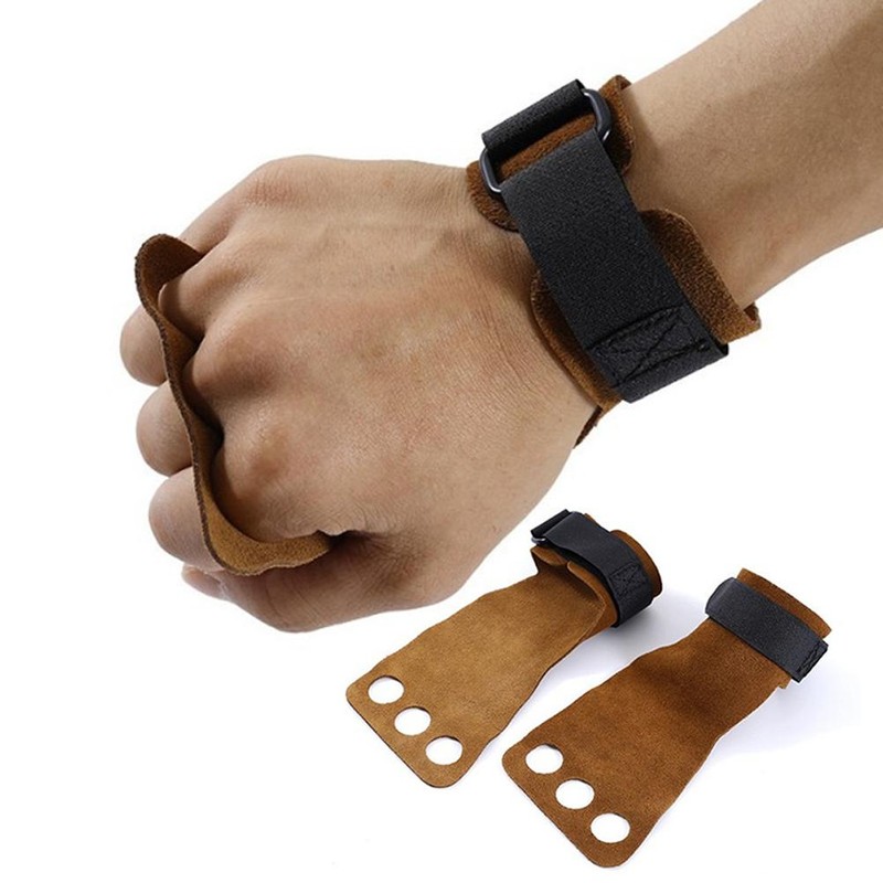 2 Pcs Leather Gymnastic Hand Grips Anti Skid Bodybuilding Grips