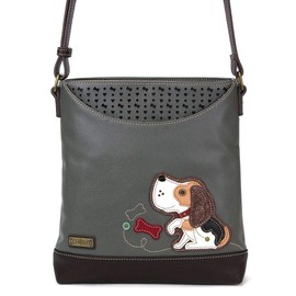 Chala Group Chala Handbags Dog Sweet Messenger Bag Purse, Dog Mom Dog Lover, Gray, 10 " x 11 " x 3 "