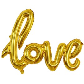 TONIFUL 42 Inch Gold LOVE Foil Large Balloons Banner Mylar Foil Letters Balloons Reusable Ecofriendly Material for Wedding Valentine's Day Bridal Shower Party Decorations Supplies