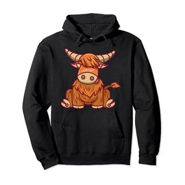 Cute Hairy Scottish Breed Highland Cow Farmer Animal Lover Pullover Hoodie