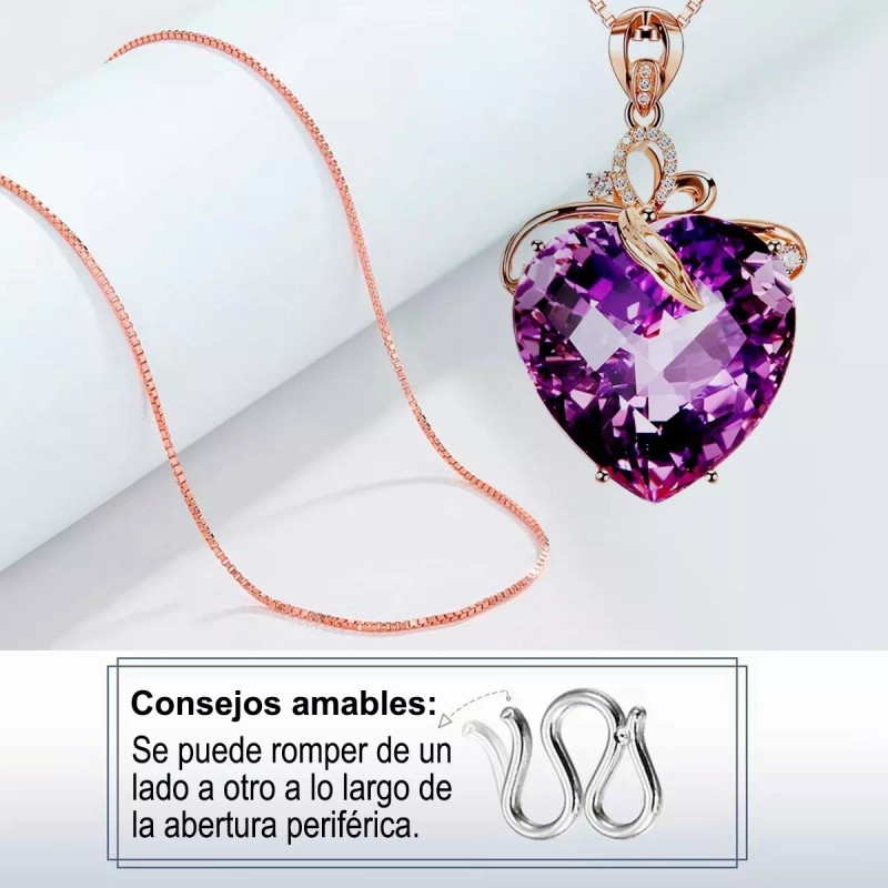 Gomia Colgante Amatista En Forma De Corazón Oro 18k Piedra