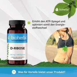 Bioherba D-Ribose 540 mg 100 Capsules