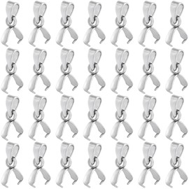 SUNNYCLUE 1 Box Mit 100 Stück Edelstahl Klemmbügel Klein 9 mm Eispickel Klemmbügel Perlen Anhänger Bügelverbinder Klemmbügel Haken Einrastbarer Klemmverschluss Für Schmuckverschlüsse DIY Halsketten Ba