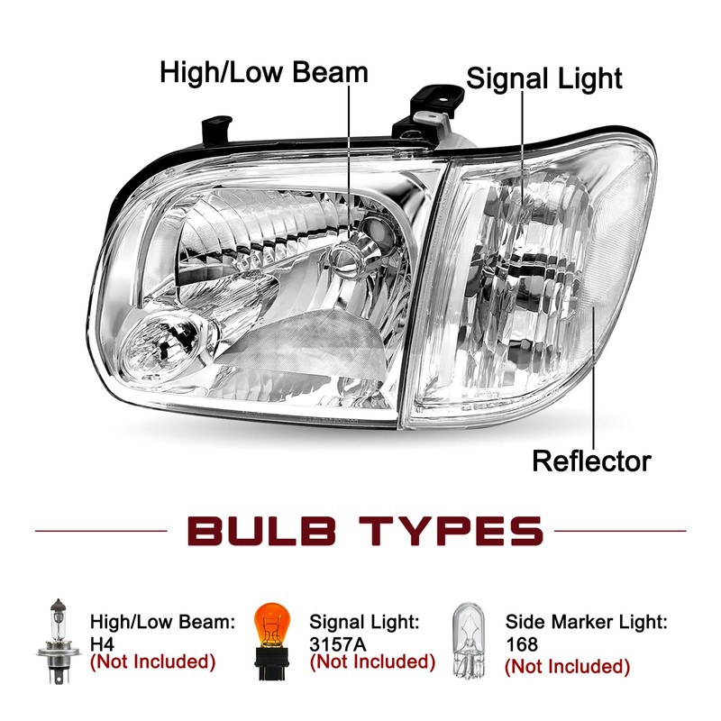 JSBOYAT Headlight Assembly Fit for 2005 2006 Toyota Tundra 4-door