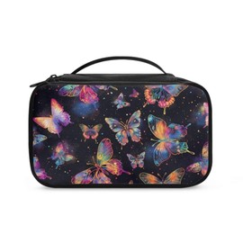 AZULCUSTO Colorful Butterfly Makeup Organizer Travel Makeup Bag with Compartments Make Up Travel Bag Women Makeup Pouch As A Toiletry Bag,Purse,Preppy Makeup Bag,Bathroom Bag
