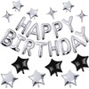 Lumjoy Happy Birthday Banner Set 13pcs 16-Inch Silver Foil Letter