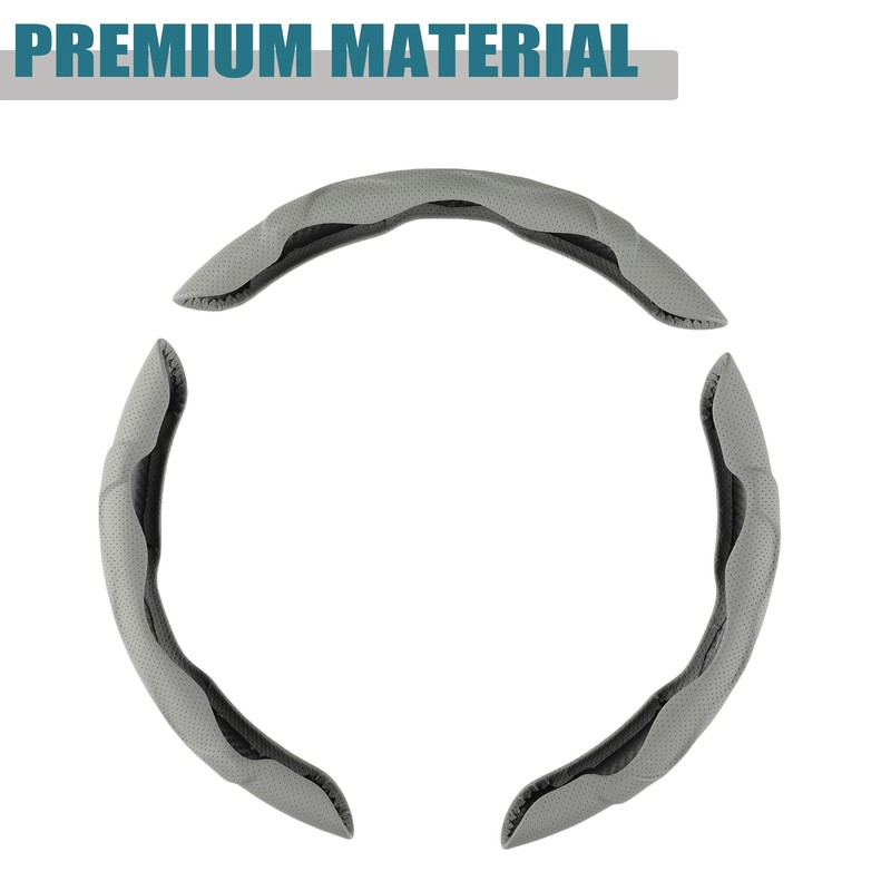 West Llama 3PCS Leather Auto Steering Wheel Cover, Snap on