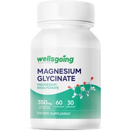 Magnesium Glycinate Supplement, Chelated Magnesium for Muscle, Nerve & Relaxation Support, Gentle & Highly Absorbable Magnesium, 60 Capsules (30 Day Supply)
