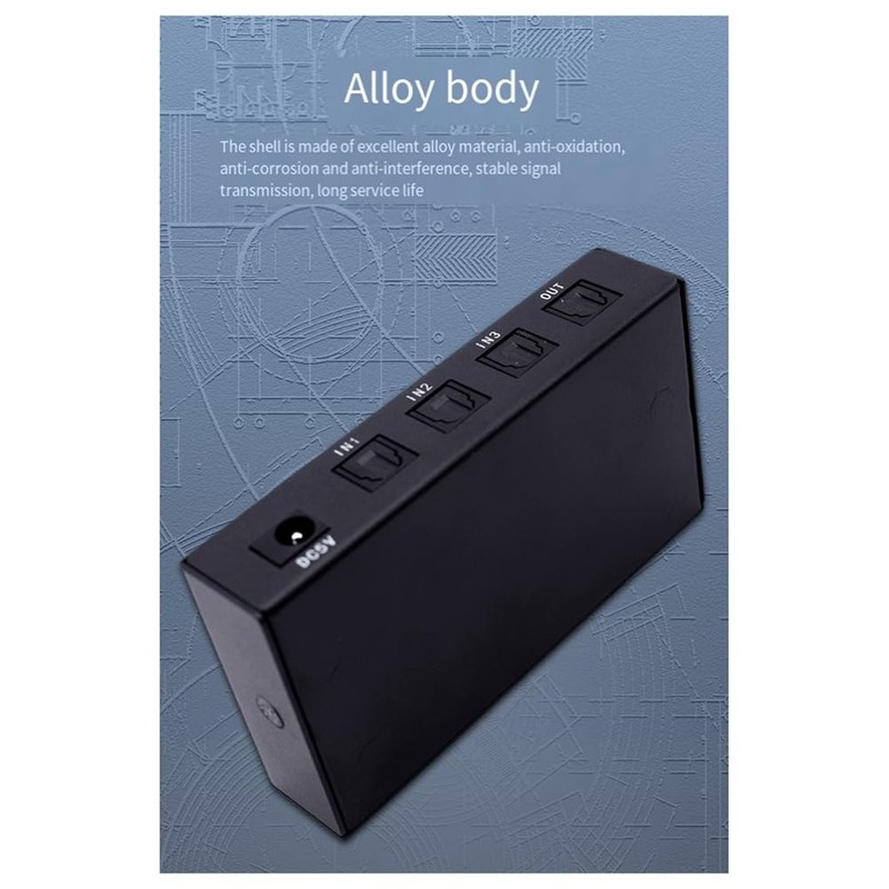 Aswalling Optical Switcher with 2 Way Spdif Toslink Optical Digital