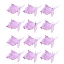 12 Lilac Scarves - Sheer Chiffon Square Scarf Dozen Lot - 50s Retro Style