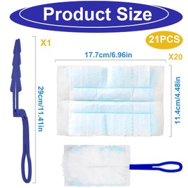 ADKOT Pack of 20 Dust Magnet Duster Microfibre Dusters with 1 Handle, Dust Catcher, Cleaning Dust Cloths Replacement Attachments, Against Dust Dusters for Dust, Dirt, Pet Hair