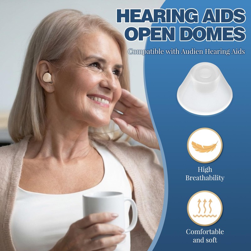 9Pcs Hearing Aid Domes Compatible with Audien Hearing(Open Round)