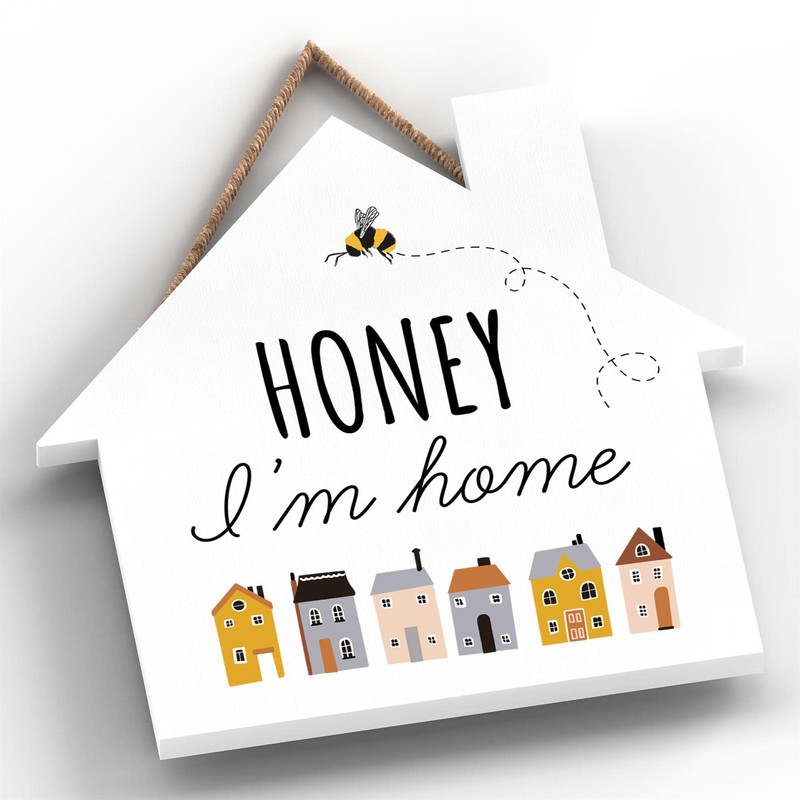 Global Designs Honey I'M Home Bee Themed Decorative Wooden House