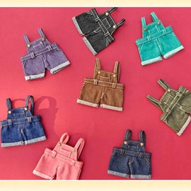 Doll Denim Miniature Jumpsuit with Adjustable Straps, 6.7 Inch/17cm, Multiple Colors