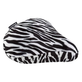 Cruiser Candy Zebra Faux Fur Bicycle Seat Cover, Cute Bike Seat Saddle Cover, Soft Animal Print Beach Cruiser Cover