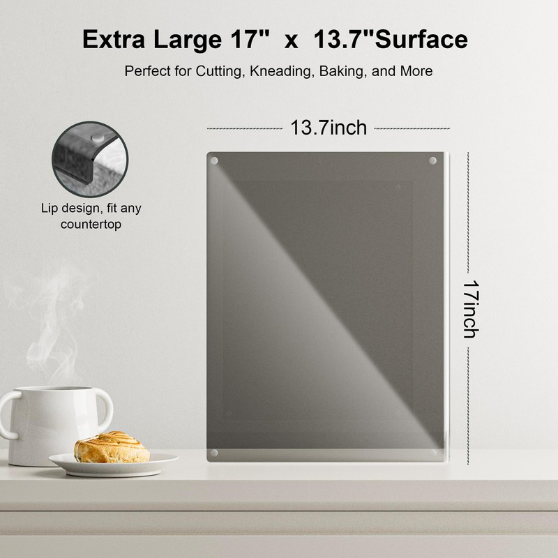 Tempered Glass Cutting Board with Lips, Clear Cutting Board, Easy