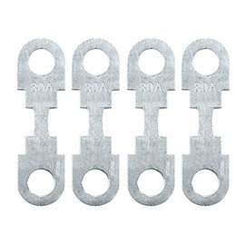 sourcingmap 4pcs 80A Car Flat Fuse Strip Accessories Metal Silver Tone DC 32V