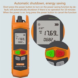 Fiber Optical Power Meter, Fiber Optic Cable Tester, High Precise 7 Wavelength Fiber with LED Optical Power Tester Visual Fault Locator Portable Optical Fiber Power Meter (KPM-11M-A-G)