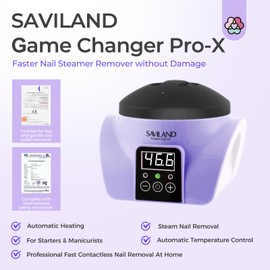 SAVILAND Nail Polish Remover Machine: Electric Nail Soaking Bowl Portable Automatic Steam Gently Nail Remover Steam Gel Nail Polish Remover Machine Nail Art Acrylic Nail Tools Salon DIY Home