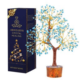 ABHISUBYA Crystal Tree - Turquoise Crystals - Feng Shui - Money Tree - Chakra Stones - Healing Crystals - Crystals and Gemstones - Home Decor - Spiritual Gifts for Christmas