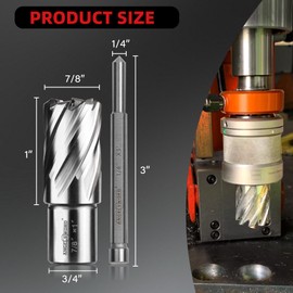 ANGELSWORD HSS Annular Cutter Diameter 7/8", Cutting Depth 2" High Speed Steel, Mag Drill Bits Kit for Magnetic Drill Press, with One 1/4"*4" Pilot Pin