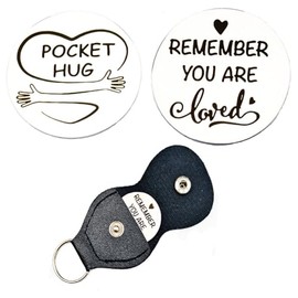 RFTWXHPN Christmas Birthday Gifts for Women Men Remember You Are Loved Pocket Hug Coin for Friends Boyfriend Inspirational Pocket Hug Keychain Gifts for Daughter Encouragement Gifts