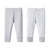 Lamaze Baby Unisex Organic Essentials 2 Pack Pants,Gray Stripe,9M