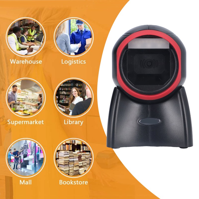 Desktop Barcode Scanner 1D 2D Omnidirectional Hands Free USB Wired